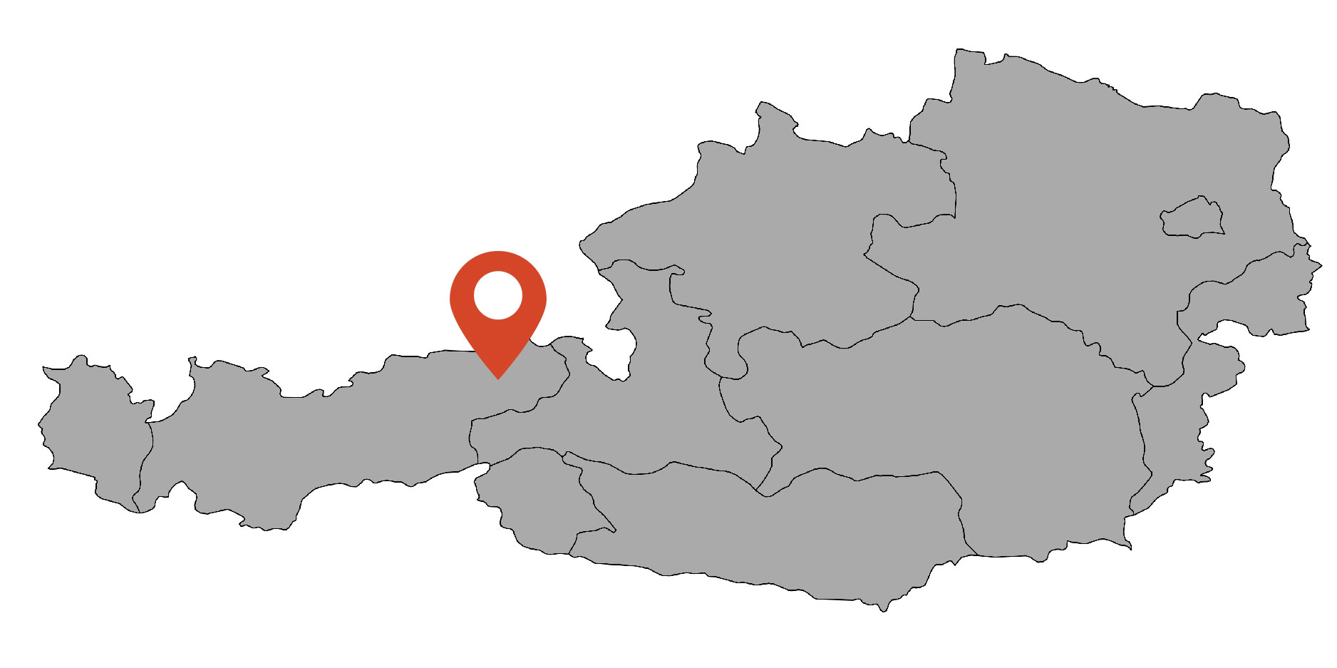 Karte von Österreich – Standort Brixen im Thale